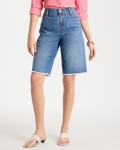 Chicos Boyfriend Frayed Jean Shorts - AQUARIA INDIGO Chicos Boyfriend Frayed Jean Shorts - AQUARIA INDIGO