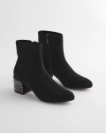 Chicos Embellished Destiny Art Deco Boot Heels - BLACK Chicos Embellished Destiny Art Deco Boot Heels - BLACK