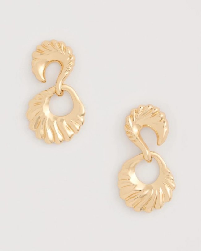 Chicos Golden Doorknocker Earrings - GOLD