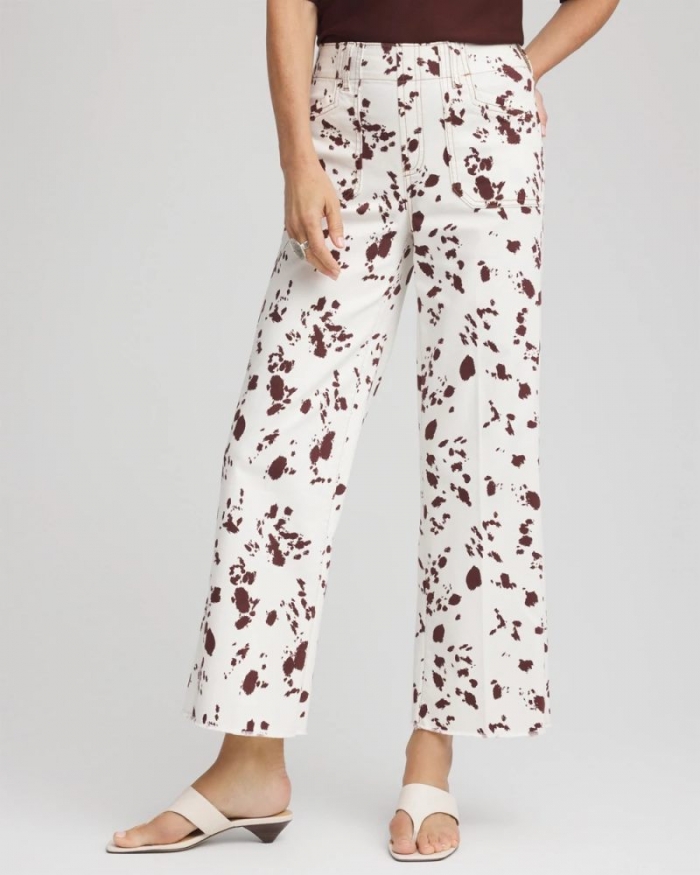 Chicos Pampas Pony Pull on Wide Crop - ECRU