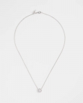 Chicos Silver Tone Drop Stone Necklace - SILVER