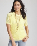 Chicos Dolman Sleeved Sweater Tee - BRIGHT YELLOW Chicos Dolman Sleeved Sweater Tee - BRIGHT YELLOW