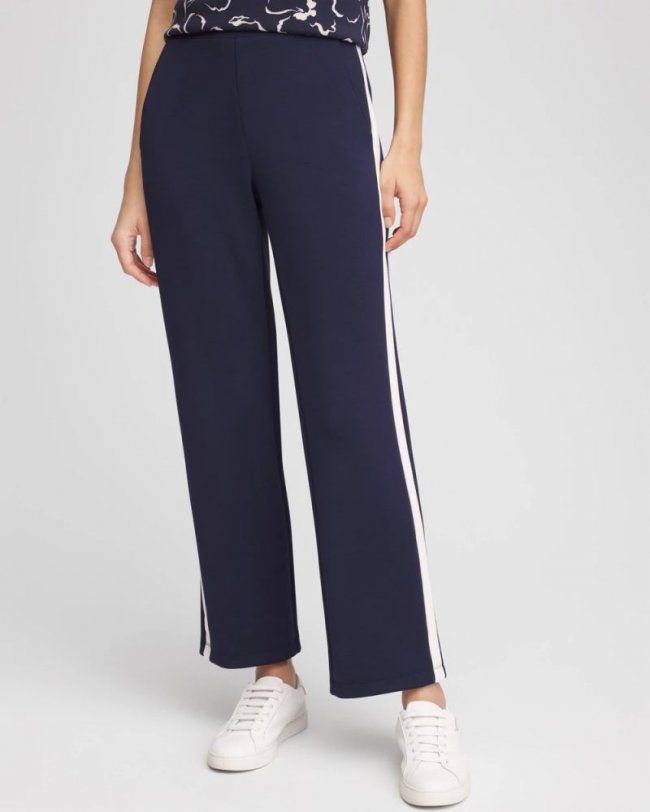 Chicos Zenergy® Striped Scuba Pants - CLASSIC NAVY