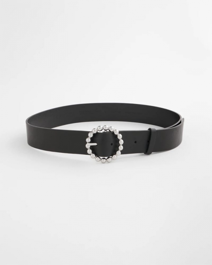 Chicos Silver Dot Trouser Belt - BLACK/SILVER