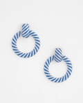 Chicos Blue Twist Drop Hoop Earrings - BLUE Chicos Blue Twist Drop Hoop Earrings - BLUE
