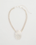 Chicos Silvertone Shell Pendant - SILVER Chicos Silvertone Shell Pendant - SILVER