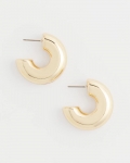 Chicos Gold Puff Hoop Earrings - GOLD