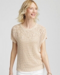Chicos Embroidered Pointelle Pull-Over - GLISTENING SAND Chicos Embroidered Pointelle Pull-Over - GLISTENING SAND