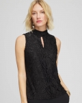 Chicos Burnout Mockneck Tank - BLACK Chicos Burnout Mockneck Tank - BLACK