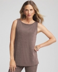 Chicos Travelers™ Classic Side-Slit Tank - DEEP TAUPE
