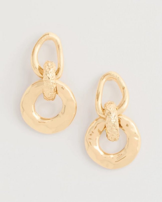 Chicos Golden Link Drop Earrings - GOLD