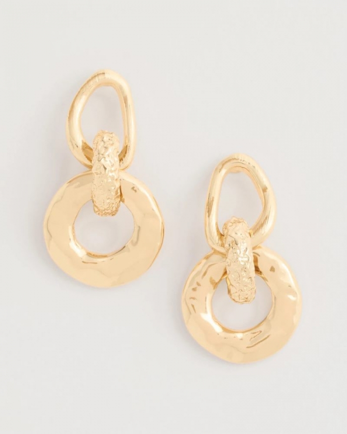 Chicos Golden Link Drop Earrings - GOLD