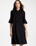 Chicos Knit Flounce Sleeve Dress - BLACK Chicos Knit Flounce Sleeve Dress - BLACK