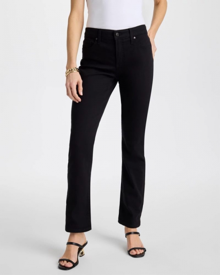 Chicos Girlfriend Slim Full-Length Jeans - BLACK