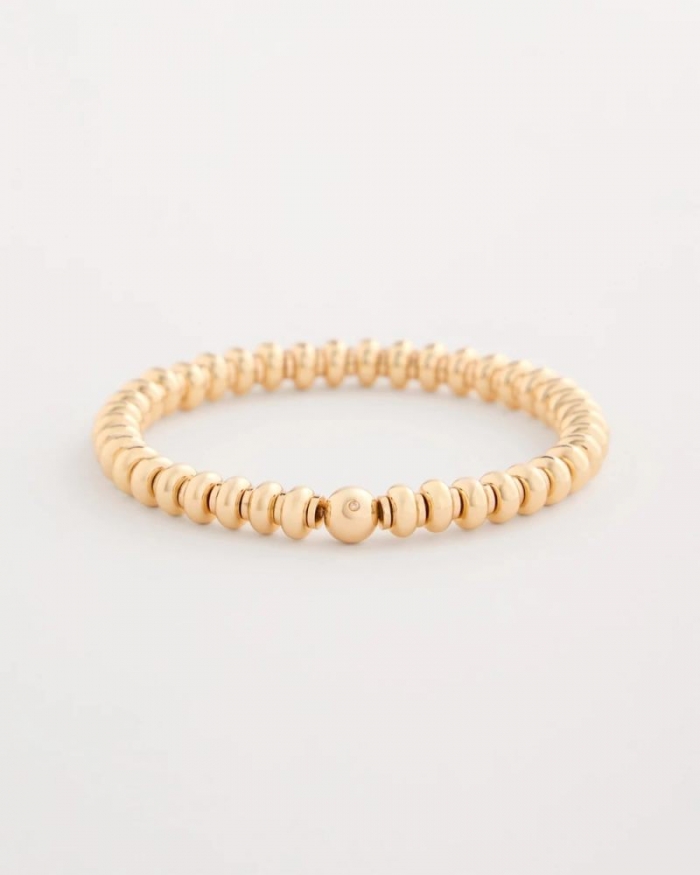 Chicos Goldtone Rounded Stretch Bracelet - GOLD