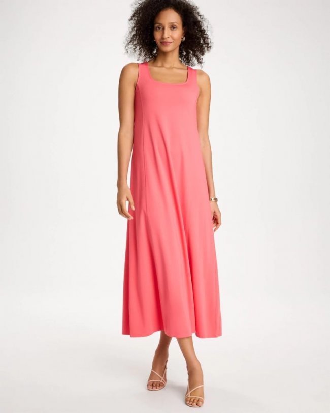 Chicos Seamed Knit Dress - CALYPSO CORAL