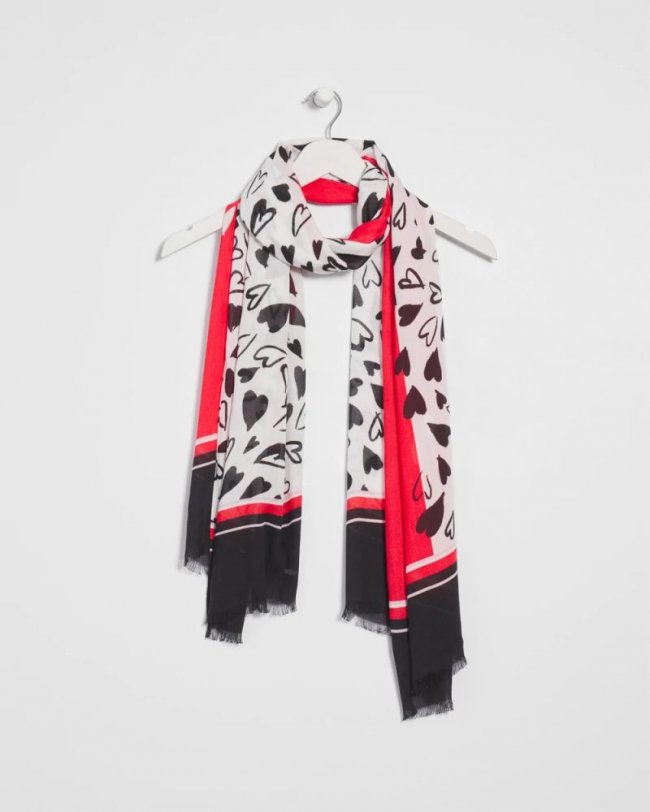 Chicos Lover Girl Woven Oblong Scarf - LOVE LETTER RED Chicos Lover Girl Woven Oblong Scarf - LOVE LETTER RED