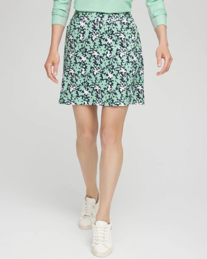 Chicos Zenergy® UPF Leaf Print Skort - MINT