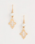 Chicos Linear Charm Drop Earrings - GOLD