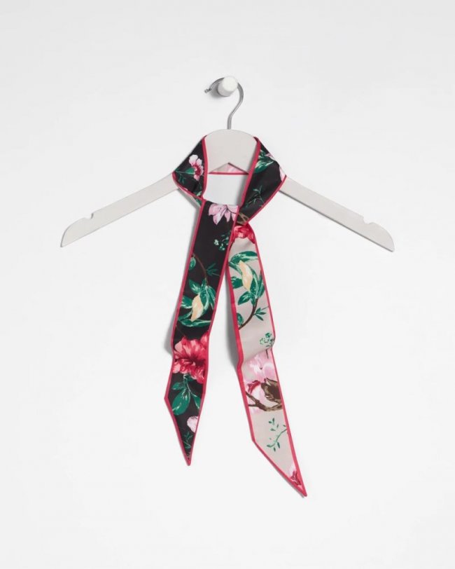 Chicos Kyoto Bloom Skinny Scarf - BLACK Chicos Kyoto Bloom Skinny Scarf - BLACK