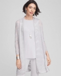 Chicos Travelers™ Zebra-Motif Metallic Cardigan - DOVE GRAY