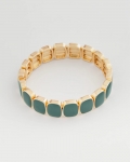 Chicos Resin Goldtone Square Stretch Bracelet - DARKEST SPRUCE Chicos Resin Goldtone Square Stretch Bracelet - DARKEST SPRUCE