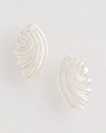 Chicos Silvertone Shell Clip-On Earrings - SILVER Chicos Silvertone Shell Clip-On Earrings - SILVER