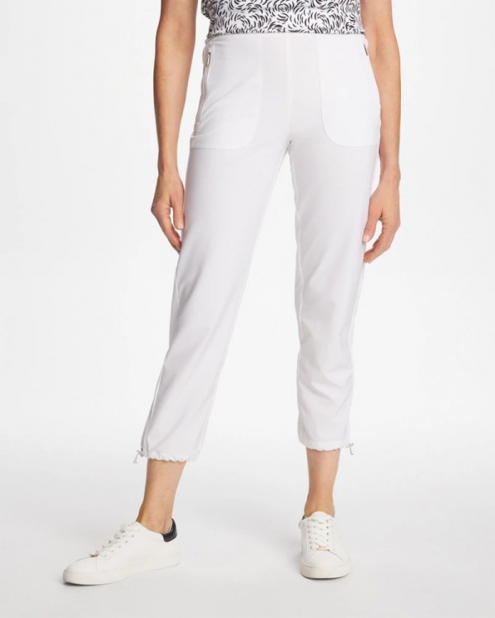 Chicos Zenergy® UPF Rib Mix Cropped Pants - ALABASTER