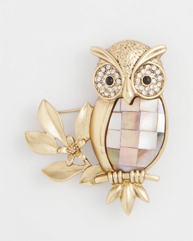 Chicos Goldtone Owl Brooch - GOLD Chicos Goldtone Owl Brooch - GOLD