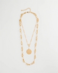 Chicos Sea Foam Medallion Double-Strand Pendant Necklace - GOLD Chicos Sea Foam Medallion Double-Strand Pendant Necklace - GOLD