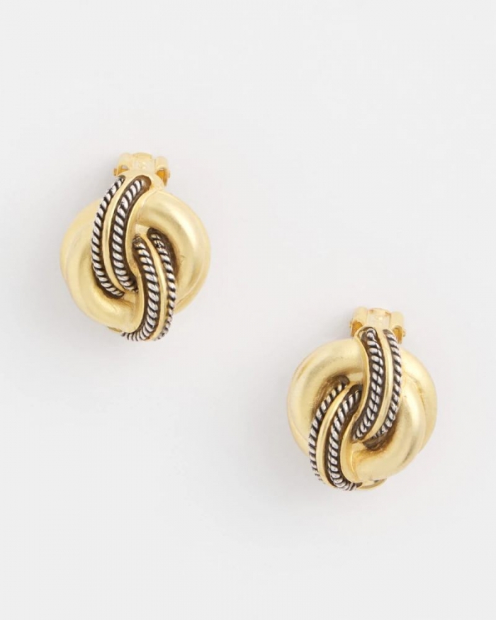 Chicos No Droop™ Gold Knot Clip-On Earrings - GOLD