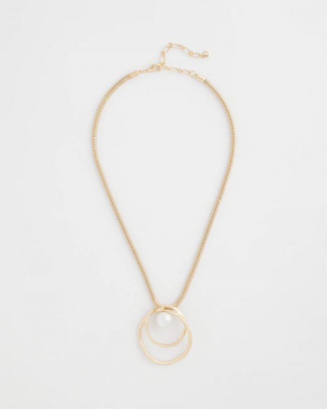 Chicos Pearl and Gold Pendant - PEARL