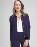 Chicos Collared Button-Down Cardigan - PASSPORT BLUE Chicos Collared Button-Down Cardigan - PASSPORT BLUE