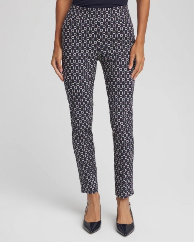 Chicos Brigitte™ Chain Connection Slim Ankle Pants - PASSPORT BLUE