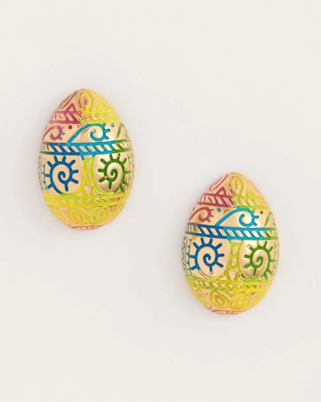 Chicos Easter Egg Stud Earrings - MULTI