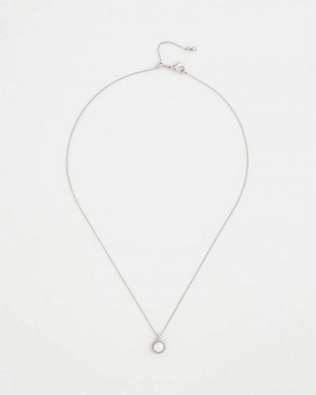 Chicos Silver Pearl Single Strand Necklace - SILVER