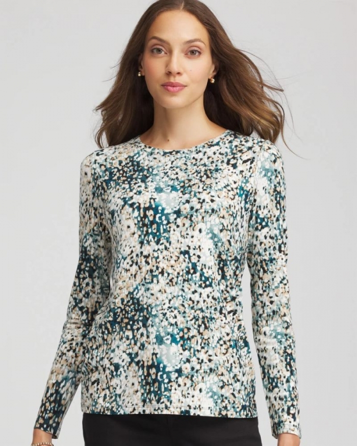 Chicos Touch of Cool™ Layering Tee - TEAL SHADOW