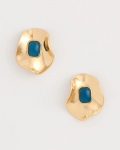 Chicos Blue Resin Cab Oversized Stud Earrings - BLUE Chicos Blue Resin Cab Oversized Stud Earrings - BLUE