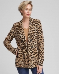 Chicos Animal Print Sweater Blazer - CAMEL Chicos Animal Print Sweater Blazer - CAMEL