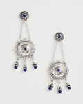 Chicos No Droop® Lapis Lazuli Medallion Earrings - SILVER Chicos No Droop® Lapis Lazuli Medallion Earrings - SILVER