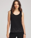 Chicos Travelers™ Embellished Scoopneck Tank - TRAVELERS BLACK