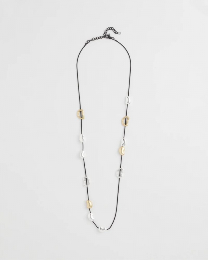 Chicos Mixed-Metal Charm Necklace - MIXED METALS