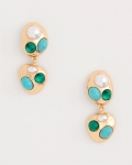 Chicos Blue Pearl Cab Drop Earrings - BLUE Chicos Blue Pearl Cab Drop Earrings - BLUE