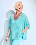 Chicos Open-Stitch Sweater Poncho - BONDI BLUE Chicos Open-Stitch Sweater Poncho - BONDI BLUE