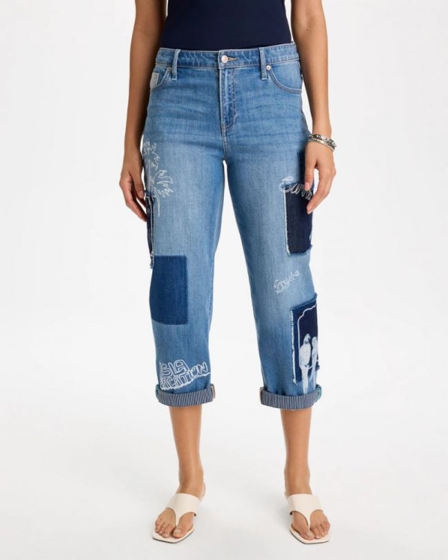 Chicos Relaxed Boyfriend Americana Jean - UNDERWATER INDIGO