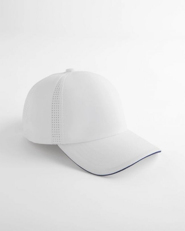 Chicos Baseball Piping Perforated Sport Hat - ALABASTER