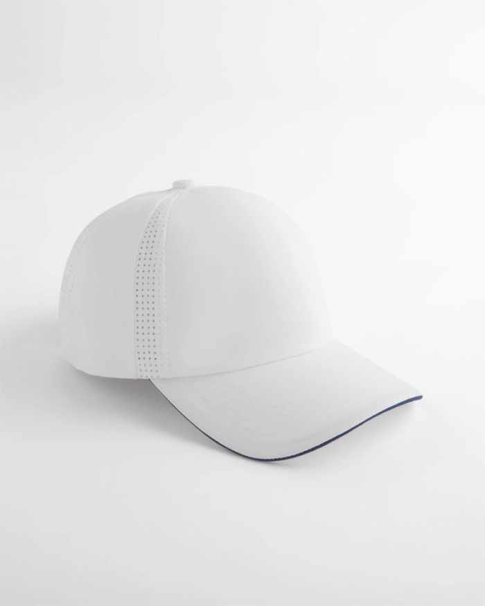 Chicos Baseball Piping Perforated Sport Hat - ALABASTER