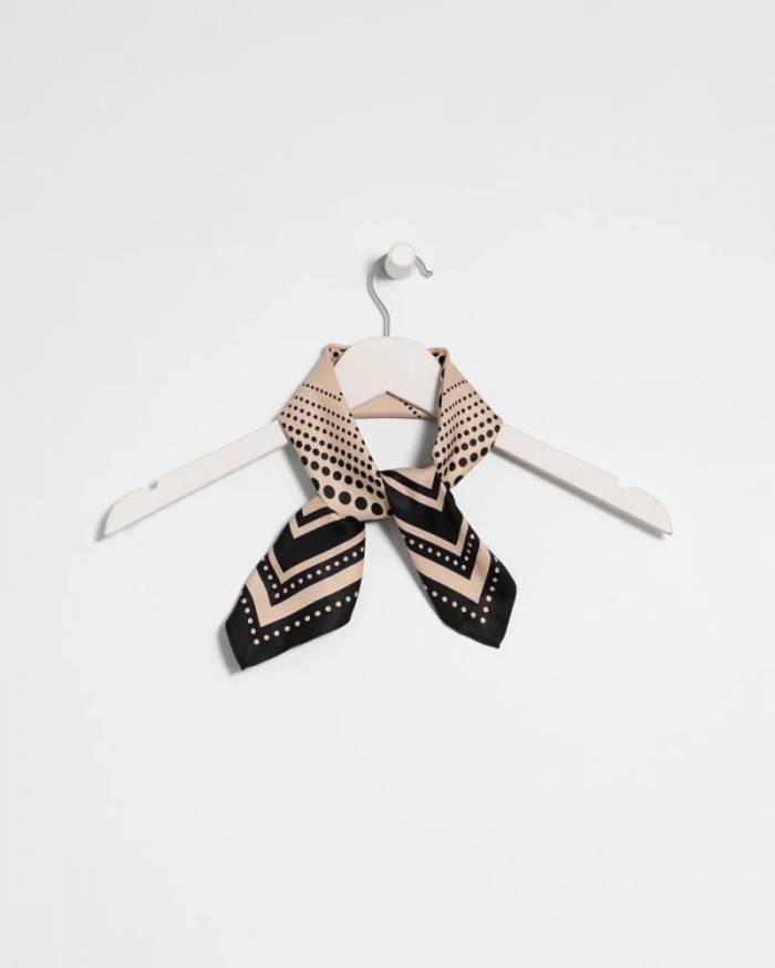 Chicos Polka Dot Square Scarf - BLACK