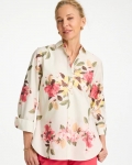 Chicos No Iron Printed Stretch Shirt - HOT HONEYSUCKLE Chicos No Iron Printed Stretch Shirt - HOT HONEYSUCKLE