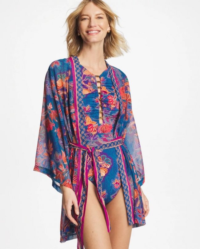 Chicos Miraclesuit® Decoupage Kimono - MULTI PRINT